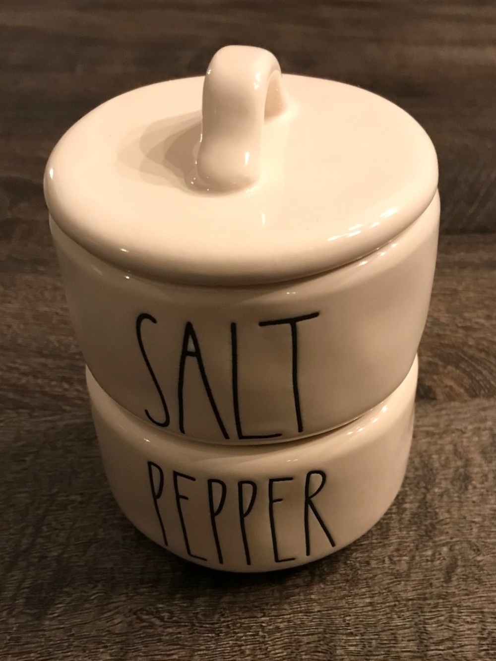 Rae Dunn Artisan Collection by Magenta™️ white ceramic SALT & PEPPER cellars